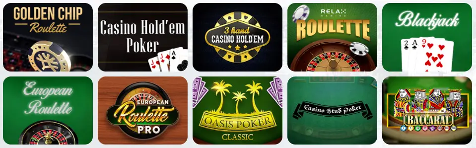 Juegos de mesa en VULKANBET CASINO